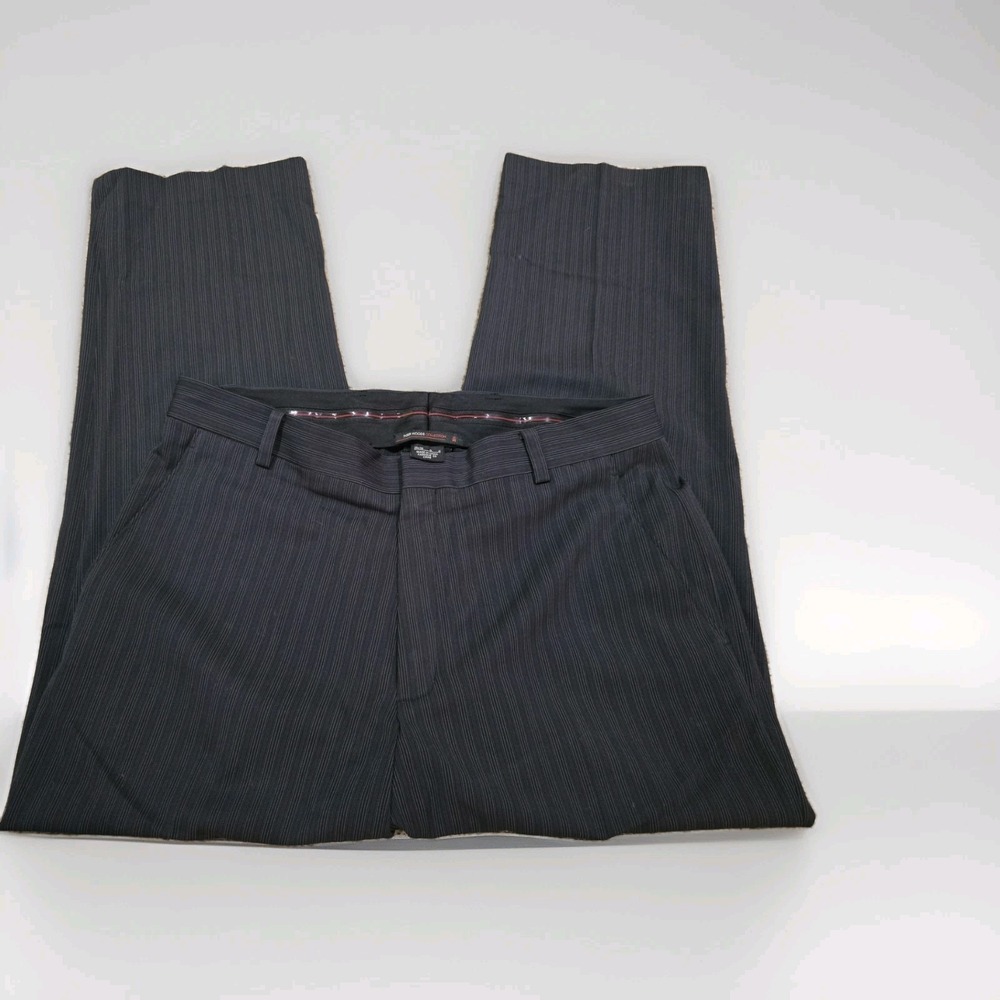 Tiger Woods Collection Mens Golf Pants 35x30 Black Gray Pinstripe Stretch Perf.